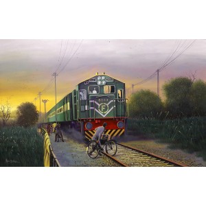 Abdul Jabbar, Distress Signal, 30 x 48 Inch, Oil on Canvas, Landscape Painting, AC-ABJ-030
